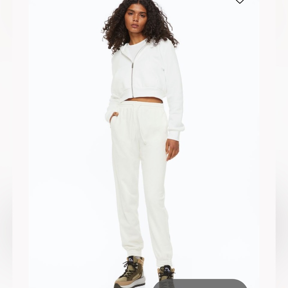 Women’s H&M white sweat pants M NWT